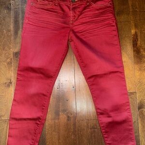 Current/Elliott Red Skinny Jeans Sleek and Stylish